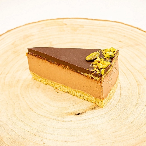 Čokopistáciový cheesecake